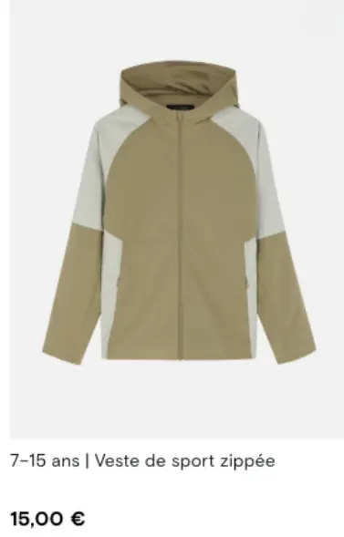 Offre: Veste de sport zippée