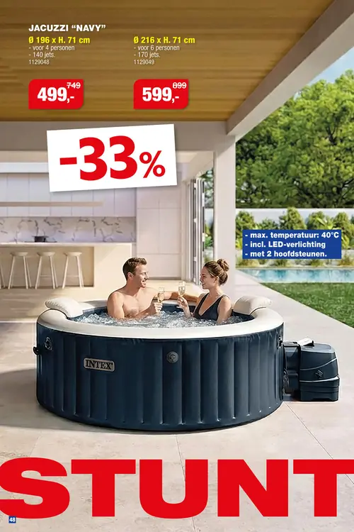 Promotie: Intex Spa Bubbels 216x71 cm 6 personen