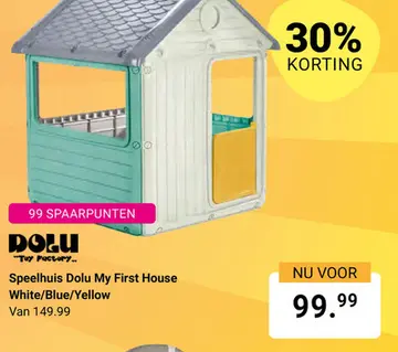 Aanbieding: Speelhuis Dolu My First House White/Blue/Yellow