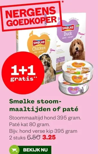 Aanbieding: Smølke stoommaaltijden of paté