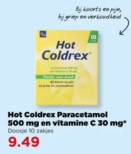 Aanbieding: Hot Coldrex Paracetamol 500 mg en vitamine C 30 mg