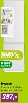 Aanbieding: Inventum KV1808W Koel-vriescombinatie