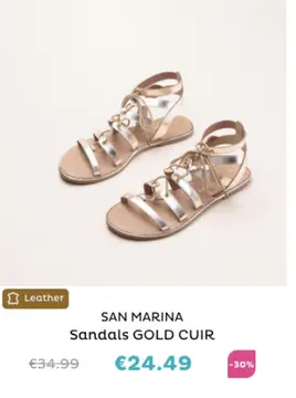 Aanbieding: Sandals GOLD CUIR