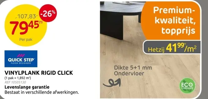 Promotie: Vinylplank rigid click