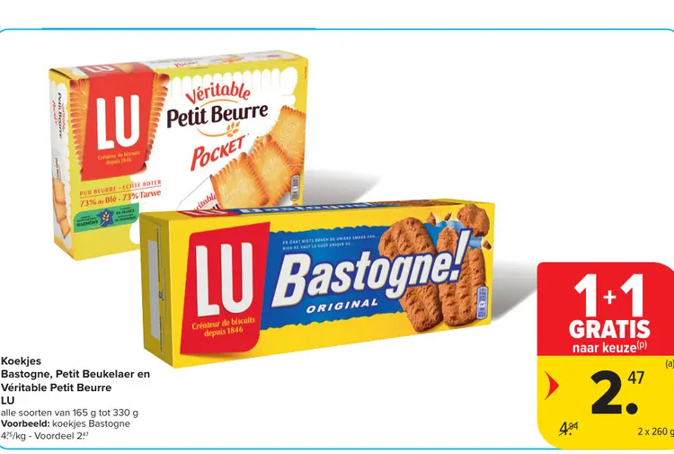 Promotie: Koekjes Bastogne, Petit Beukelaer en Véritable Petit Beurre