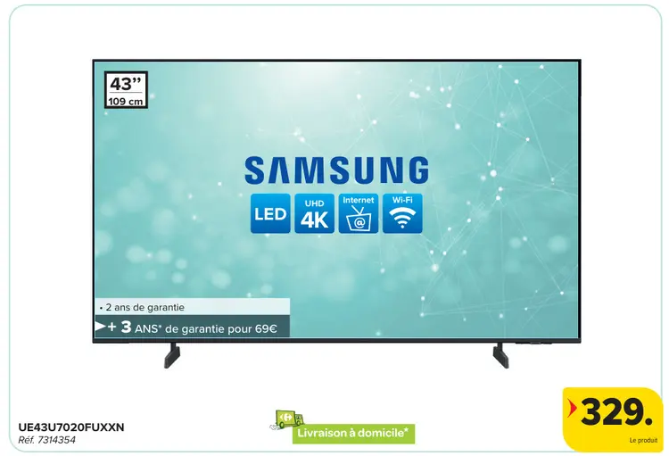 Offre: TV SAMSUNG UE43U7020FUXXN