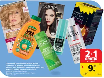 Offre: Gammes de soins cheveux Fructis, Elseve, Ultr