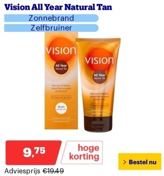 Aanbieding: Vision All Year Natural Tan - Zonnebrand - Zelfbruiner - 135 ml