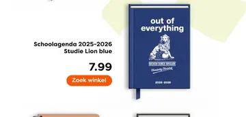 Aanbieding: Schoolagenda 2025-2026 Studie Lion blue