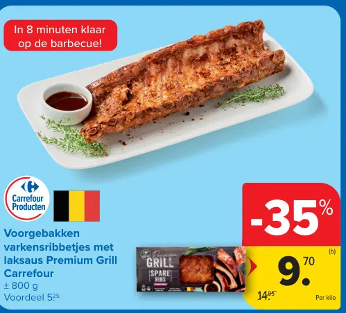 Promotie: Voorgebakken varkensribbetjes met laksaus