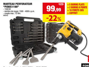 Offre: MARTEAU PERFORATEUR "POWX1199"