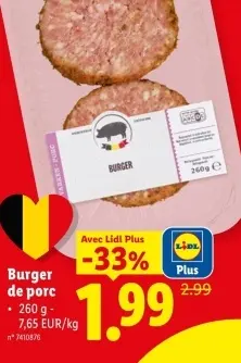 Offre: Burger de porc