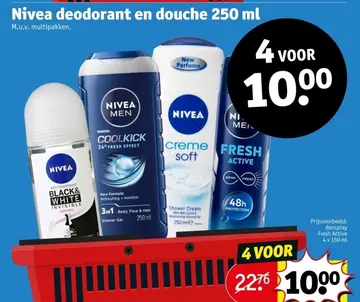 Aanbieding: Nivea deodorant en douche 250ml