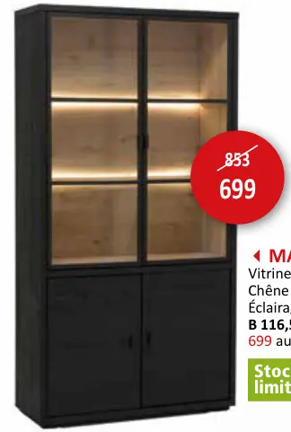 Offre: Vitrine Chêne Éclaira