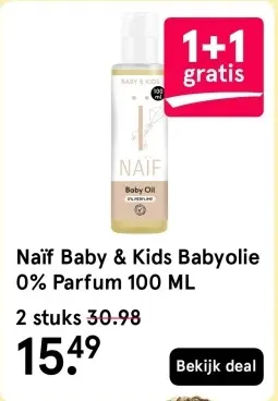Aanbieding: Baby & Kids Babyolie 0% Parfum