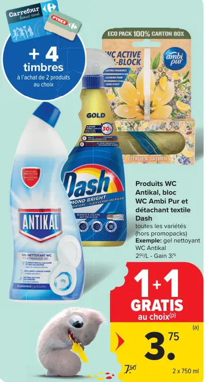 Offre: Produits WC Antikal, bloc WC Ambi Pur et détachant textile