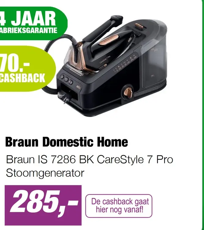 Aanbieding: Braun IS 7286 BK CareStyle 7 Pro Stoomgenerator