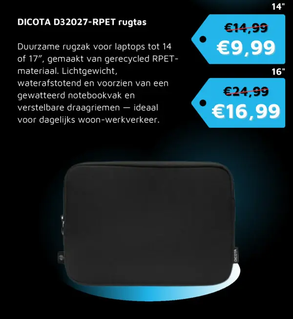 Aanbieding: Dicota D32027-RPET rugtas