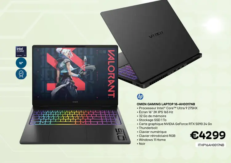 Offre: Omen gaming laptop 16-ah0017nb