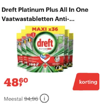 Aanbieding: Dreft Platinum Plus All In One Vaatwastabletten