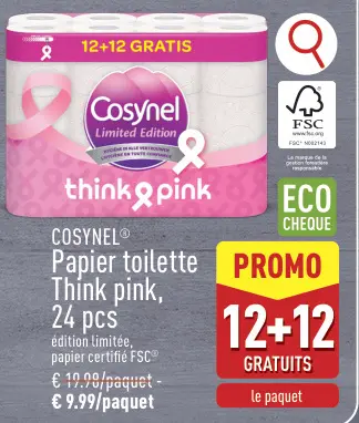 Offre: Papier toilette Think Pink