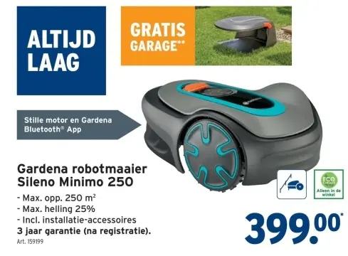 Promotie: Gardena robotmaaier Sileno Minimo 250