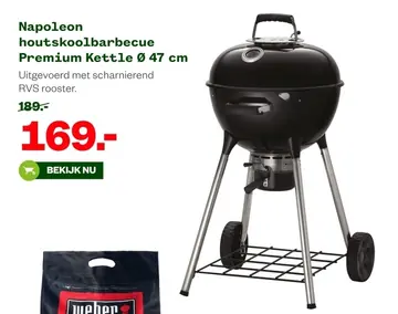 Aanbieding: Napoleon houtskoolbarbecue Premium Kettle Ø 47