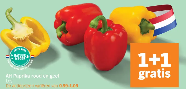Aanbieding: Paprika rood en geel