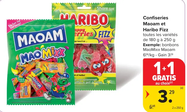 Offre: Confiseries Maoam et Haribo Fizz