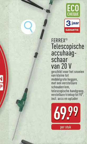 Promotie: Telescopische accuhaagschaar van 20 V
