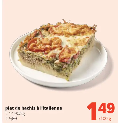 Offre: plat de hachis à l'italienne