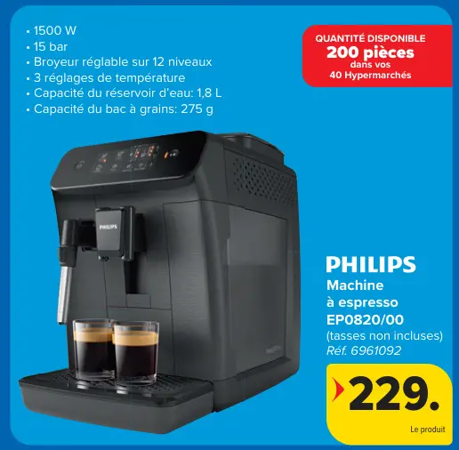 Offre: Machine à espresso EP0820/00