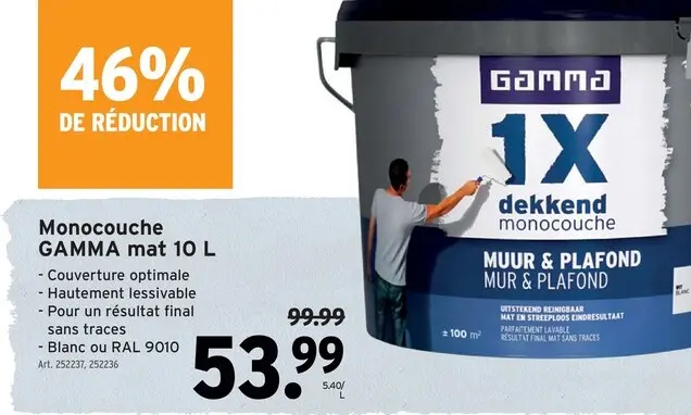 Offre: Monocouche GAMMA mat