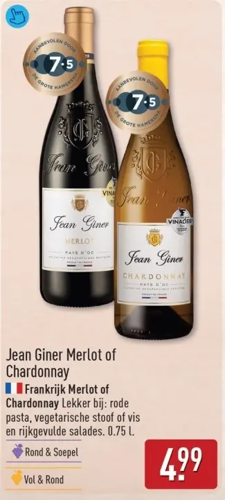 Aanbieding: Jean Giner Merlot of Chardonnay