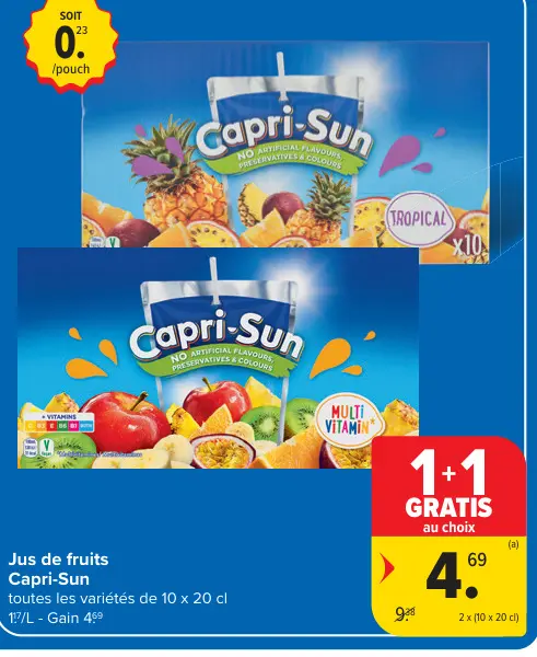 Offre: Jus de fruits