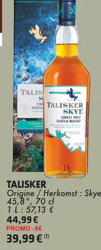 Offre: TALISKER SKYE SINGLE MALT SCOTCH WHISKY