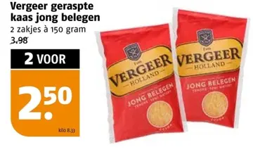 Aanbieding: Vergeer geraspte kaas jong belegen