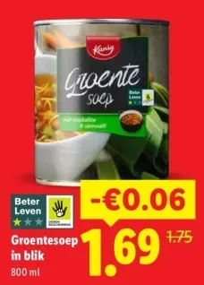 Aanbieding: Groentesoep in blik