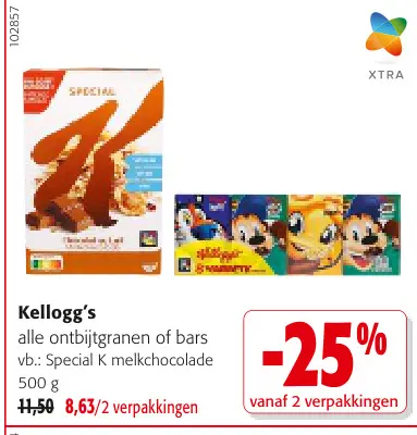 Promotie: Kellogg's alle ontbijtgranen of bars
