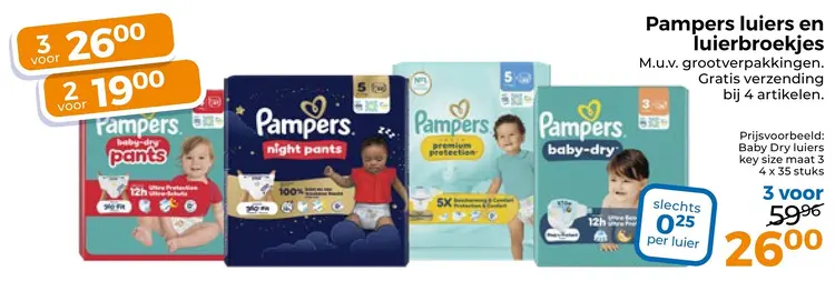 Aanbieding: Luiers en luierbroekjes