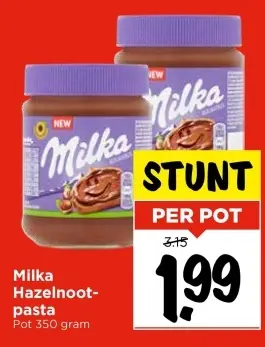 Aanbieding: Milka Hazelnootpasta