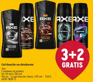 Offre: Gel douche ou déodorant Axe