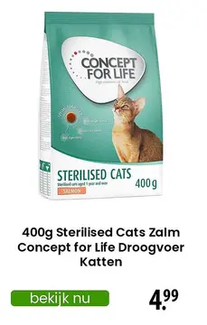 Aanbieding: Sterilised Cats Zalm Concept for Life Droogvoer