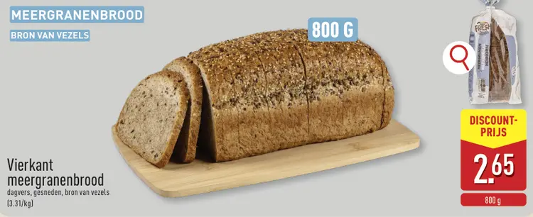 Promotie: Vierkant meergranenbrood