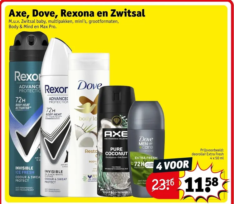 Aanbieding: Axe, Dove, Rexona en Zwitsal