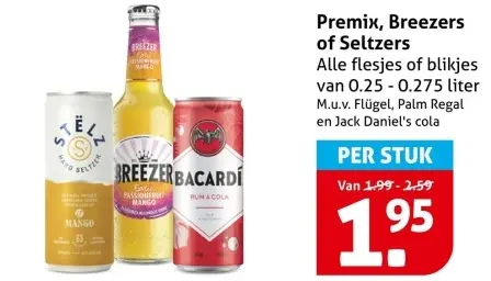 Aanbieding: Premix, Breezers or Seltzers