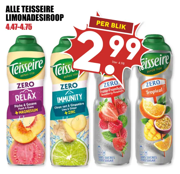 Aanbieding: Alle Teisseire limonadesiroop