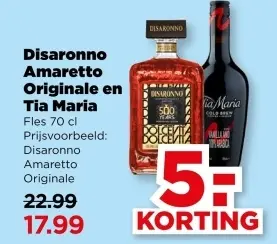 Aanbieding: Disaronno Amaretto Originale en Tia Maria
