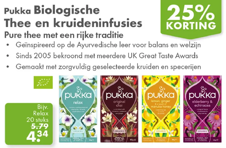 Aanbieding: Pukka Biologische Thee en kruideninfusies