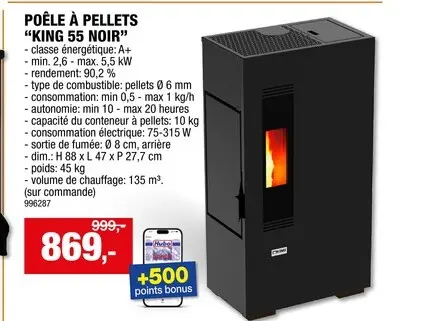 Offre: King Mini5 poêle à  pellets 5,5kW